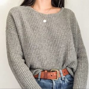 Brandy Melville Gray Wool Blend Ribbed Sweater